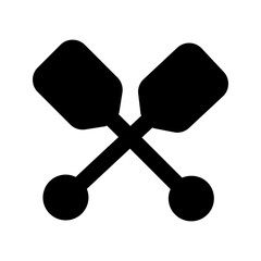 
Cross oars vector, solid design of boating accessory 
