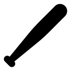 
A baseball bat showing baseball game icon in solid vector 
