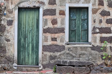 Old door of an abandoned house