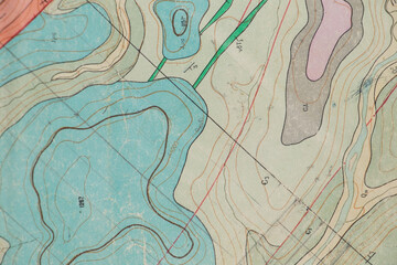 geological map for training as background close up