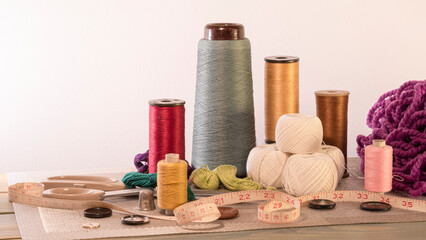 threads accessories for needlework on a sewing machine