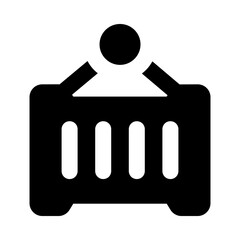 Obraz premium Icon of cargo lifting container in solid style 