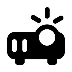 
Electronic projector icon in solid design 

