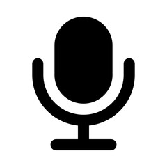 
Voice recording microphone solid icon 
