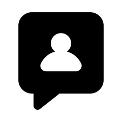 
Person inside chat bubble showing concept of user chat icon
