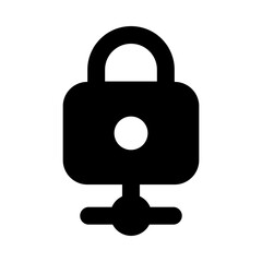 
Network lock icon in filled design, share lock vector 
