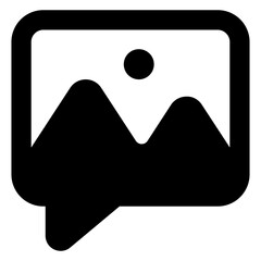 
Image inside message bubble, image chat solid icon
