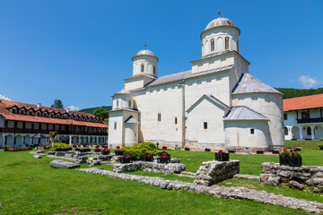 Mileseva Monastery. Medieval 13th century Serbian Orthodox monastery. Founded by Serbian King Stefan Vladislav Nemanjic. Located near Prijepolje, Serbia. 