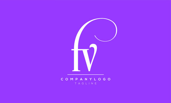 Alphabet letters Initials Monogram logo FV or VF,F and V