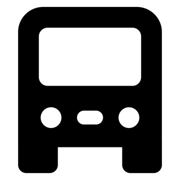 
Bus icon in glyph design, filled vector  
