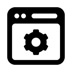 
Gear on web page, web development icon
