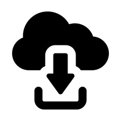 
An icon design of cloud downloading, filled vector 
