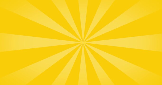 Rotating sunburst background with yellow rays
