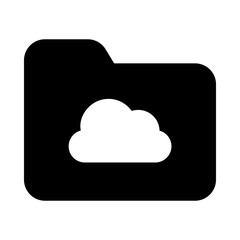 
Cloud folder icon in glyph design 
