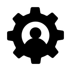 
Person inside gear, manager icon
