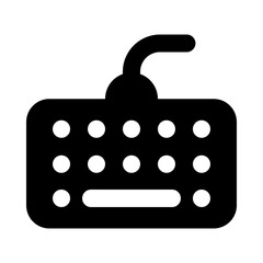 

Keyboard icon, computer accessory in editable style 
