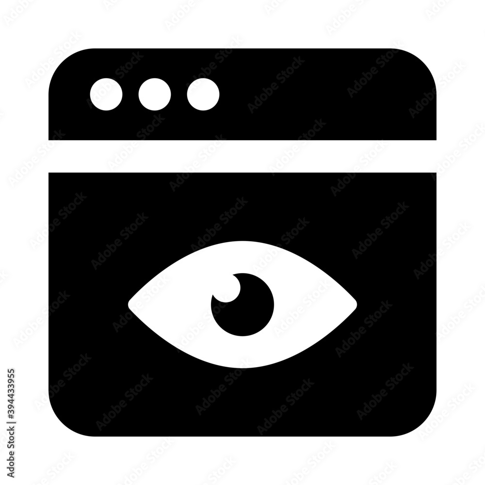 Poster web eye icon in glyph design