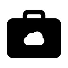 
Icon of cloud bag in solid design
