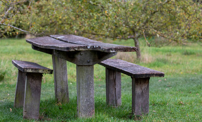 Naklejka premium Rustic benches and table