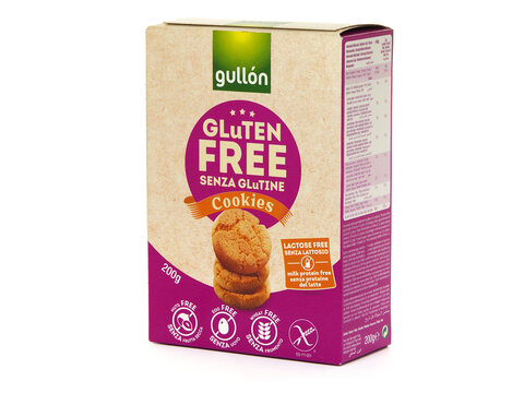 BUCHAREST, ROMANIA - JANUARY 10, 2018. Box of Gullon Gluten Free Cookies with no nuts, egg or lactose