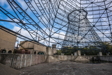 skeleton of a historic cooling tower