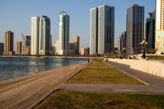 Waterfront in Al Khan area of Sharjah Emirate. UAE.