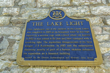 Gibraltar Point Lighthouse (1808) - lighthouse on Toronto Islands. Island Lighthouse oldest existing lighthouse on Great Lakes, and one of Toronto's oldest buildings. Toronto, Ontario, Canada.