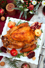Christmas Pomegranate Glazed Roasted Turkey