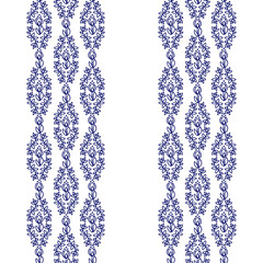 Ethnic floral seamless pattern on white background