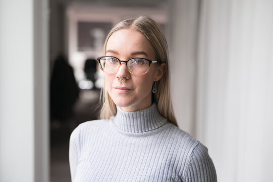 Young woman in office, Sweden