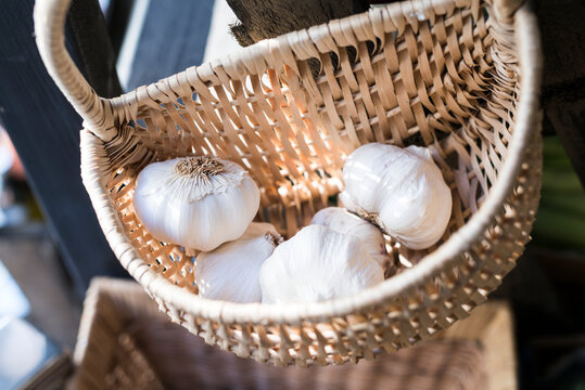 Garlic in basket, Sweden