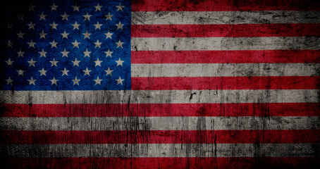 Flag of USA grunge background