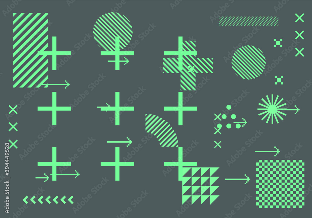 Poster Abstract futuristic sci-fi background with geometric minimal composition of bold forms and shapes.