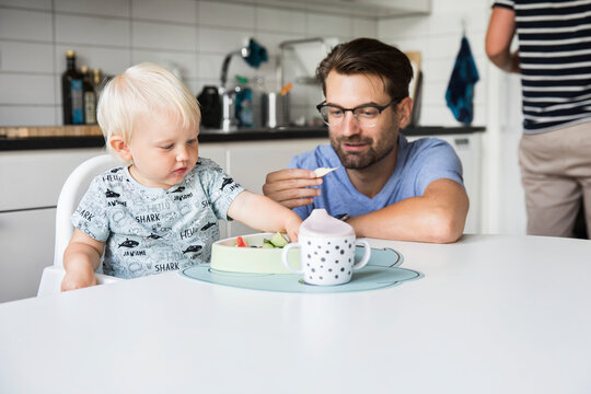 Father with toddler son, Sweden