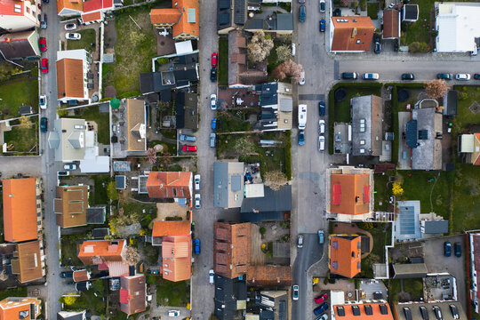 Aerial view of houses, Sweden