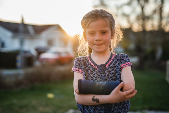 Girl with plastered arm, Sweden