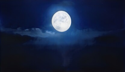 Naklejka na ściany i meble Moon in cloudy, stormy sky at night