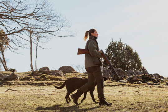 Woman with dog, Sweden