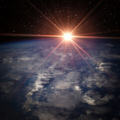Earth sunrise. The elements of this image furnished by NASA.