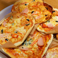 The process of making homemade pizza. Italian food