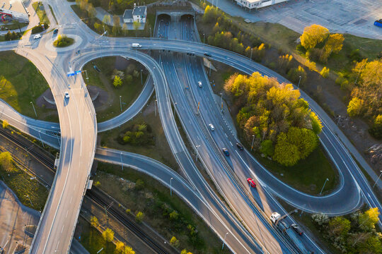 Aerial view of roads, Sweden