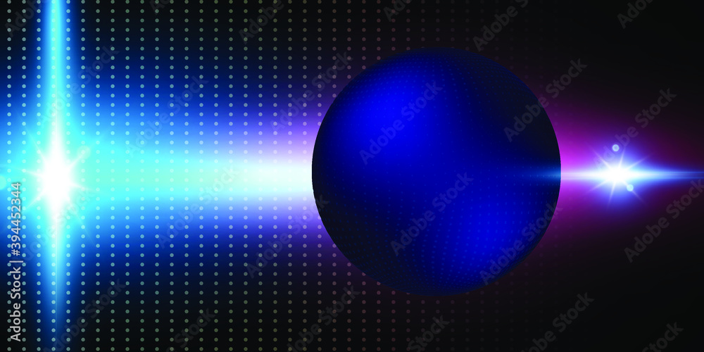 Poster beautiful technology wave background with blue light digital effect abstract concept.
