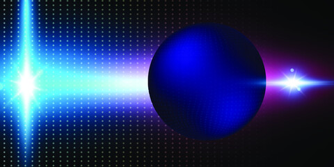 Beautiful technology wave background with blue light digital effect abstract concept.	
