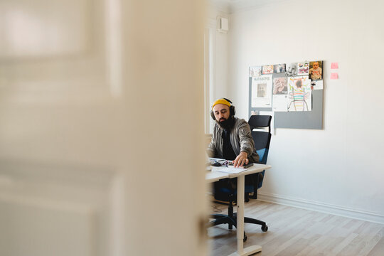 Man in office, Sweden