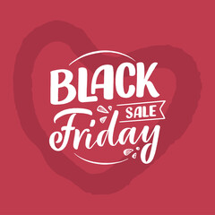 Black friday lettering in modern calligraphy style. Slogan for promotion template and sale banner. Vector