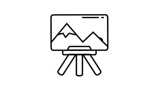 Easel line icon on the Alpha Channel