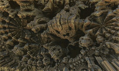 Abstract, computer, fractal design. Fractals are infinitely complex patterns that are self-similar at different scales. 3D-rendering.