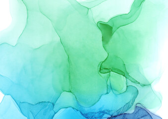 Abstract hand painted alcohol ink texture background. Spring fresh colors