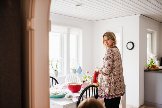 Woman at home, Sweden