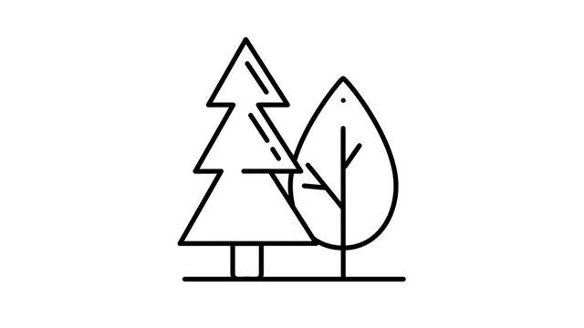 Forest line icon on the Alpha Channel